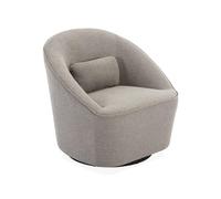 sweeek - Fauteuil pivotant 360° en Tissu grège. avec Coussin Lana L 80 x P 73 x H77cm