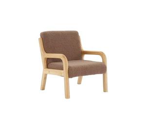 swe auteuil scandinave Enfant en Bois et Tissu Bouclette Marron