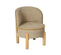 sweeek - Fauteuil vintage enfant bois d'hévéa et tissu chenille LOUISA