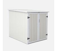 Abri à vélo. rangement 2 vélos. beige en acier galvanisé. L 142 x P 198 x H 157 cm