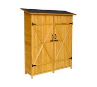 sweeek - Abri de Jardin 140 cm en Bois. 4 espaces de Rangement. L 140 x P 50 x H 162cm