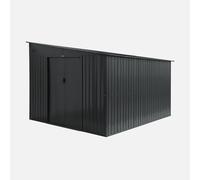 swe bri de Jardin Acier 8.96m² avec kit d'ancrage Anthracite L 277.5 x l 322 x H 203 cm - Ornay