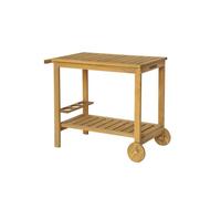 sweeek - Desserte extérieure 95 cm en Bois avec Roues et poignée. Bois Naturel. L 95 x l 47 x h 74cm