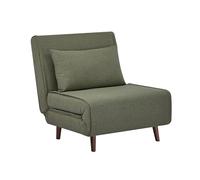 sweeek - Chauffeuse Convertible Tissu piétement Bois 1 Place Kaki Guest