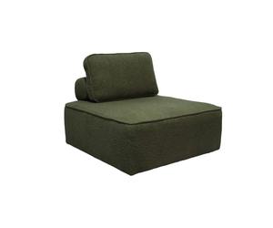 swe hauffeuse pour canapé modulable Tissu Bouclette Kaki 1 Place Bao. L 90 x P 90 x H 74cm