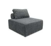 sweeek - Chauffeuse pour canapé modulable Velours côtelé Gris avec Un Coussin