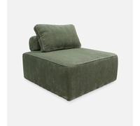 swe hauffeuse pour canapé modulable Velours côtelé Vert avec Un Coussin