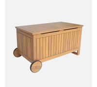 swe offre de jardin en bois d'acacia avec roues, 119L Teck, 92 x 49,5 x 50 cm