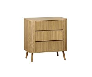 swe ommode 3 tiroirs. décor strié naturel. L 80x P 45 H 80cm