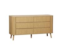 swe ommode 6 tiroirs. décor strié Naturel. L 150 x P 45 H 80cm