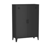 sweeek - Commode/armoire en métal noir 2 espaces de rangement. casiers