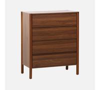 swe ommode décor Bois 4 tiroirs Noyer 80cm - 80 x 40 x 98 cm - Harmony