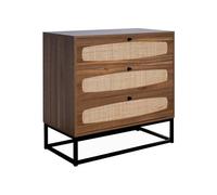 Commode décor bois et cannage 3 tiroirs RETRO