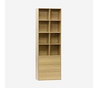 sweeek - Etagère. bibliothèque modulable décor Bois chêne 3 éléments - 3 tiroirs 8 niches L 70 x P 35 x H 210cm - Kompo