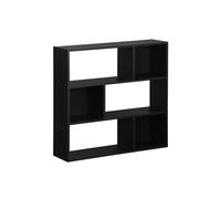 swe tagère bibliothèque Noire Pieter 3 étagères 6 Compartiments de Rangement