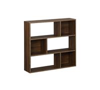 swe tagère bibliothèque Noyer Pieter 3 étagères 6 Compartiments de Rangement