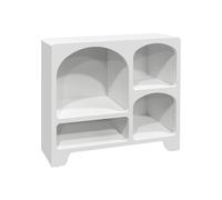 sweeek - Buffet Organique Plusieurs niches 4 Compartiments. Buffet Bas. Effet Bois Blanc 90cm