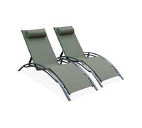 swe uo de Bains de Soleil Aluminium Savane - Transats Aluminium et textilène