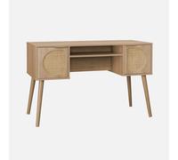 swe ureau décor Bois et cannage 2 Portes EVA Naturel 120 x 55 x 76.5 cm