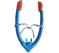 Sweam - Double Tuba de nage avec 2 Tops Fluo Anti-Retour - Embout et Sangles Silicone (Bleu)