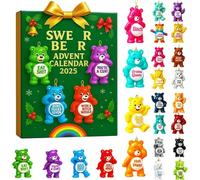 Swear-Bear Calendrier de l'Avent 2025, Myideaglobal, Mon Calendrier de Compte à rebours de Noël de 24 Jours, décor d'animaux en 2D avec Impertinence et jurons, Humour et méfait,1Pcs