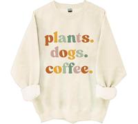 Sweat à café avec plantes et chiens, chemises pour femmes et hommes, Khika., XXL