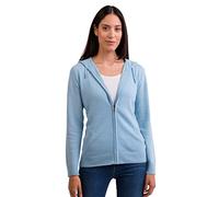 Sweat à capuche 100 % cachemire pour femme - Sweat à capuche avec fermeture éclair, bleu clair, M