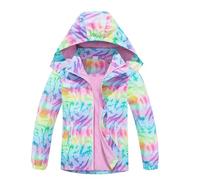 Sweat à capuche 146 - Veste softshell pour fille - Veste de pluie pour enfant - Veste d'hiver mi-saison avec polaire - Veste respirante avec broche magnétique pour vestes, Rose, 9-10 ans