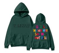 Sweat à capuche 2025 en 2024 The Lady Sweatshirt With In God Will Be The God Is In Her Heart And She Will Not Fall Down., vert foncé, S