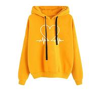 Sweat à capuche 2025 pour femme - Couleur unie - Élégant - Vêtement élégant - Loisirs - Adolescentes - Filles - Vintage - Décontracté - Coton, 54, XL