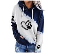 Sweat à capuche 2026 pour femme avec inscription « Dog Mom » - Cadeau pour femme et adolescente, Blanc., M
