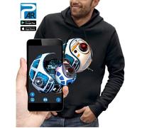 Sweat à capuche 3D animé DROIDES Yin et Yang - PIXEL EVOLUTION - Homme - Réalité Augmentée L