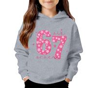 Sweat à capuche 67 pour enfants 6 7 pull filles garçons Six Seven Cool Kids Sweat à capuche imprimé coloré extensible facile d'entretien pour les grands enfants de 13 à 14 ans