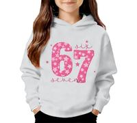 Sweat à capuche 67 pour enfants 6 7 pull filles garçons Six Seven Cool Kids Sweat à capuche imprimé coloré extensible facile d'entretien pour les grands enfants de 13 à 14 ans