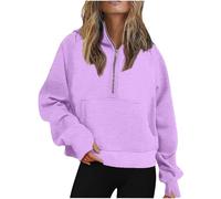 Sweat à capuche à capuche avec fermeture éclair intégrale pour femme - Pour l'hiver et l'automne - Pull à capuche pour adolescentes - Doublure en polaire - Veste de sport douce - Y2K - Léger, Rd3., M