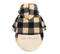 Sweat à capuche à carreaux pour chien, vêtement doux et respirant avec design élastique et poche, plusieurs couleurs pour une utilisation en intérieur/extérieur, convient pour la promenade quotidienne