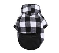 Sweat à capuche à carreaux pour chien, vêtement doux et respirant avec design élastique et poche, plusieurs couleurs pour une utilisation en intérieur/extérieur, convient pour la promenade quotidienne