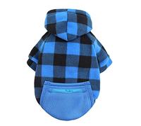 Sweat à capuche à carreaux pour chien, vêtement doux et respirant avec design élastique et poche, plusieurs couleurs pour une utilisation en intérieur/extérieur, convient pour la promenade quotidienne