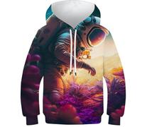 Sweat à capuche à manches longues avec motif chien 3D en uniforme militaire, Mission_in_space, 11-13 Years