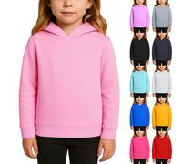 Sweat à capuche à manches longues en coton uni pour filles - Pull ample pour filles - Pull à capuche surdimensionné pour l'automne et l'hiver - Sweat à capuche basique décontracté (blanc, 3-4 ans)