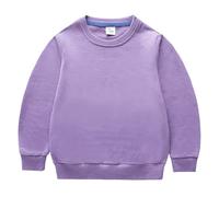 Sweat à Capuche à Manches Longues Fille Pull à col Rond pour Enfants de Petite et Moyenne Taille, Version coréenne de Dessin animé Printemps et d'automne, Printemps (Purple, 5-6 Years)