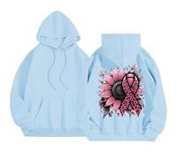 Sweat à capuche à manches longues pour femme sur le thème de la sensibilisation au cancer du sein avec impression de lettres pour un usage quotidien, style décontracté et activités de prévention Robes