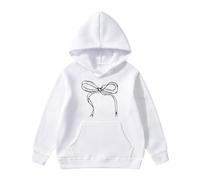 Sweat à Capuche à Manches Longues pour Fille avec nœud Papillon imprimé