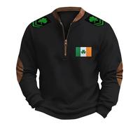 Sweat à capuche à manches longues pour homme Motif Père Noël 3D imprimé Saint-Patrick 2026, Noir , XL