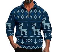 Sweat à capuche à manches longues pour homme Printemps Automne Hiver Noël Impression 3D Personnalité décontractée Confortable Ample un tiers Fermeture éclair Sweat à capuche Moins de conversation Plus