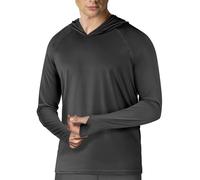 Sweat à capuche à manches longues UPF 50+ pour homme, protection solaire, rashguard pour la pêche, l'extérieur, la course à pied, le soleil, chemise légère, séchage rapide, gris foncé, Taille XL