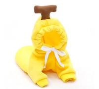 Sweat À Capuche À Motif De Fruits Mignon pour Chiens Et Chats De Petite Et Moyenne Taille, Polaire Chaude Coupe-Vent Caniche Schnauzer Shiba Inu,Jaune,2XL