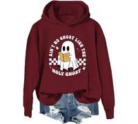 Sweat à capuche « Ain't No Ghost Like The Holy Ghost » pour Halloween, lecture chrétienne, bordeaux, XXL