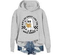 Sweat à capuche « Ain't No Ghost Like The Holy Ghost » pour Halloween, lecture chrétienne, gris, L