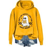 Sweat à capuche « Ain't No Ghost Like The Holy Ghost » pour Halloween, lecture chrétienne, jaune, S